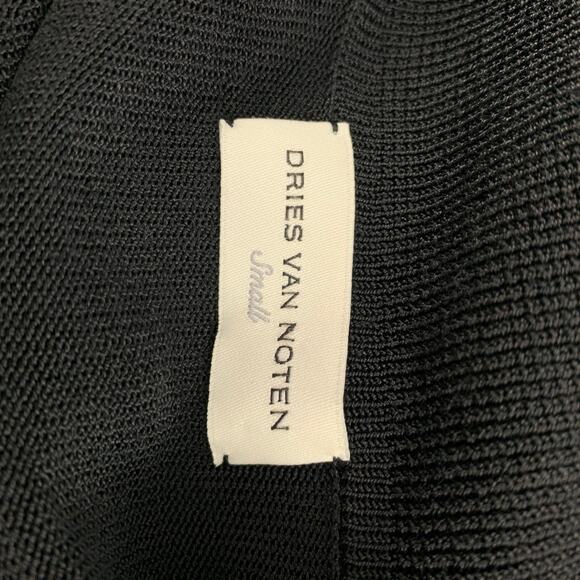 DRIES VAN NOTEN Size S Black & White Viscose / Cotton Two Tone Polo Shirt - Picture 6 of 6